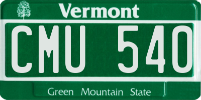 VT license plate CMU540