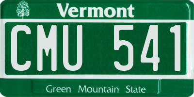 VT license plate CMU541