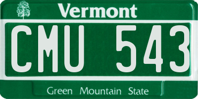 VT license plate CMU543