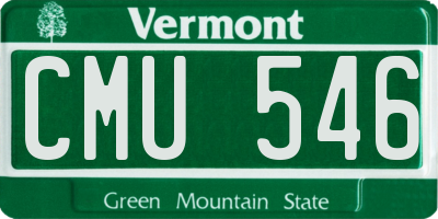 VT license plate CMU546