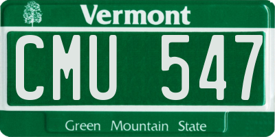 VT license plate CMU547