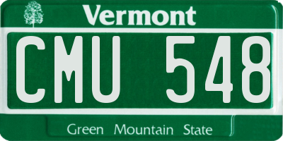 VT license plate CMU548
