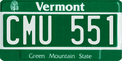 VT license plate CMU551