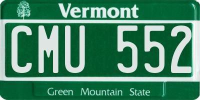 VT license plate CMU552