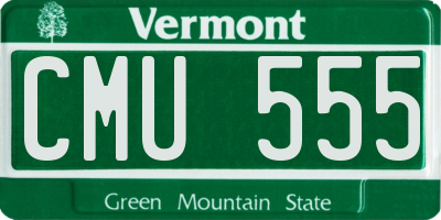 VT license plate CMU555