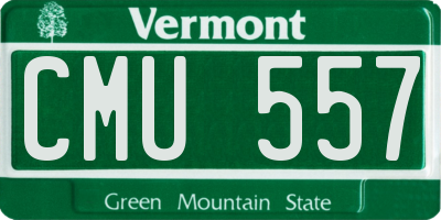 VT license plate CMU557