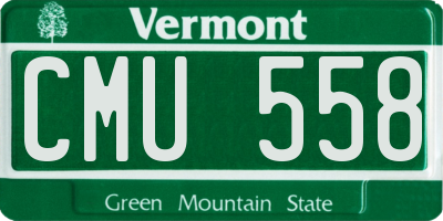 VT license plate CMU558