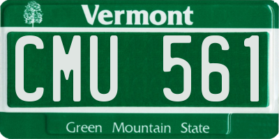 VT license plate CMU561