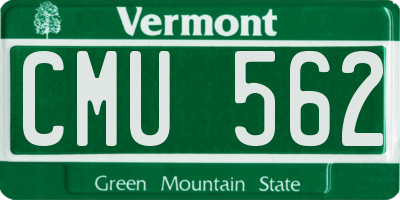 VT license plate CMU562