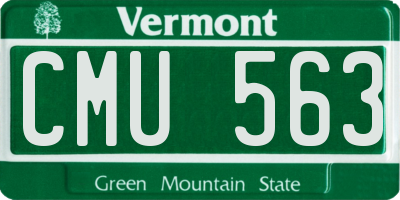 VT license plate CMU563