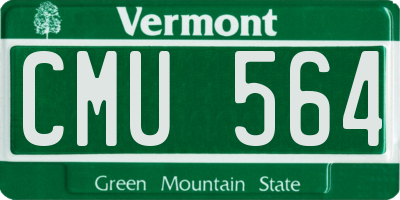 VT license plate CMU564