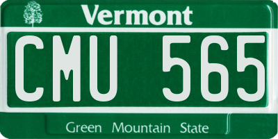VT license plate CMU565