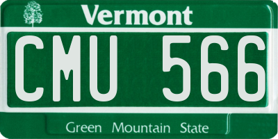 VT license plate CMU566