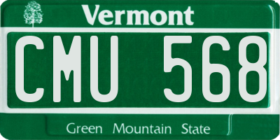 VT license plate CMU568