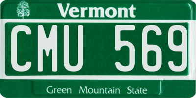 VT license plate CMU569