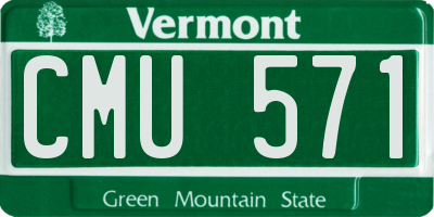 VT license plate CMU571