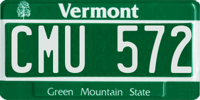 VT license plate CMU572