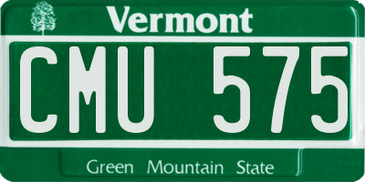 VT license plate CMU575