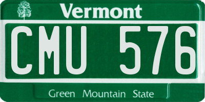 VT license plate CMU576