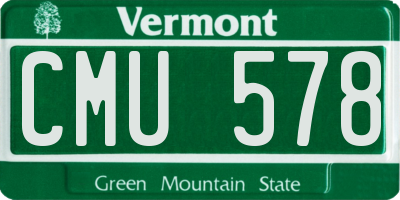 VT license plate CMU578