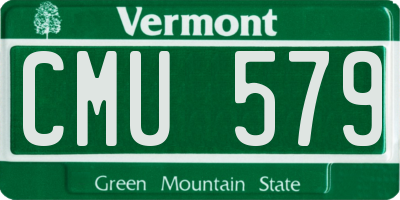 VT license plate CMU579