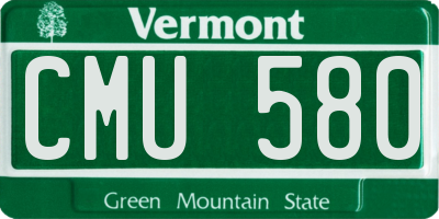 VT license plate CMU580