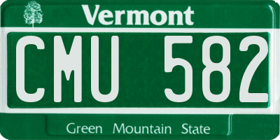 VT license plate CMU582