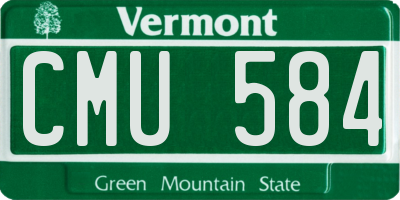 VT license plate CMU584
