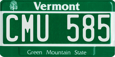VT license plate CMU585