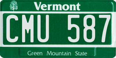 VT license plate CMU587