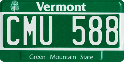 VT license plate CMU588