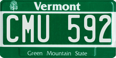 VT license plate CMU592