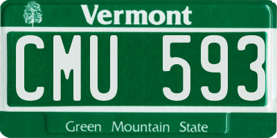 VT license plate CMU593