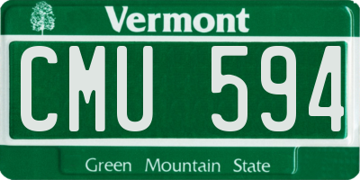 VT license plate CMU594