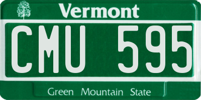 VT license plate CMU595