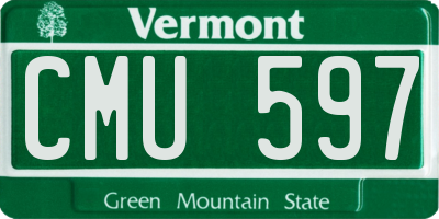 VT license plate CMU597