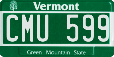 VT license plate CMU599