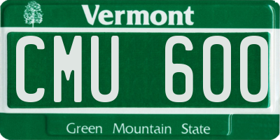 VT license plate CMU600