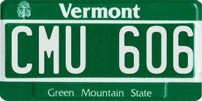 VT license plate CMU606
