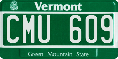 VT license plate CMU609