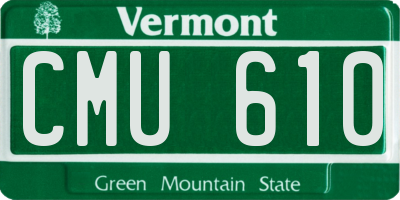 VT license plate CMU610