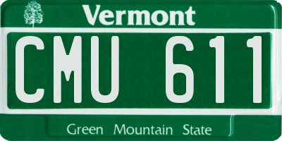 VT license plate CMU611