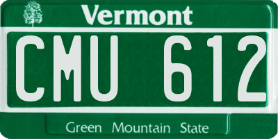 VT license plate CMU612