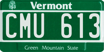 VT license plate CMU613