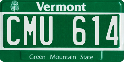 VT license plate CMU614