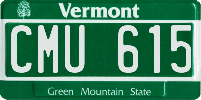 VT license plate CMU615