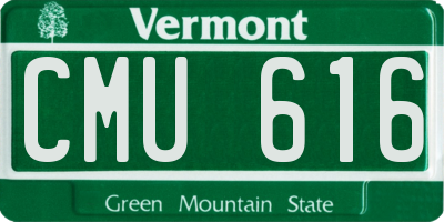 VT license plate CMU616
