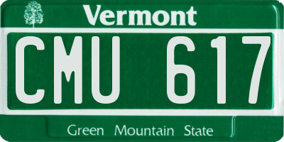 VT license plate CMU617