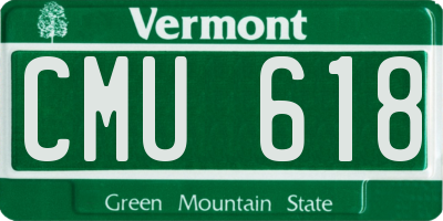 VT license plate CMU618