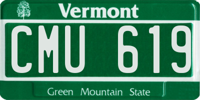VT license plate CMU619